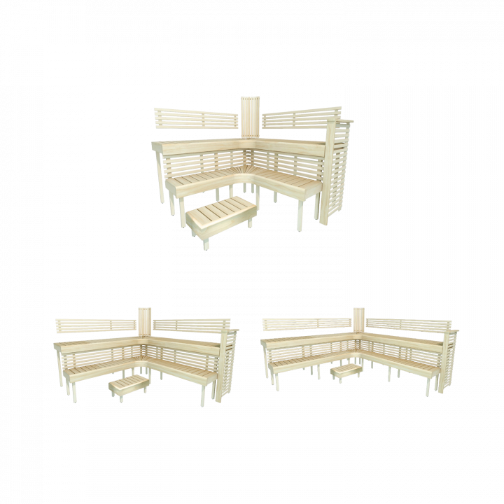 Modulaarinen saunanpenkki PREMIUM, haapa