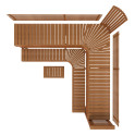 Modulaarinen saunan laude PREMIUM, lämpöhaapa - 14