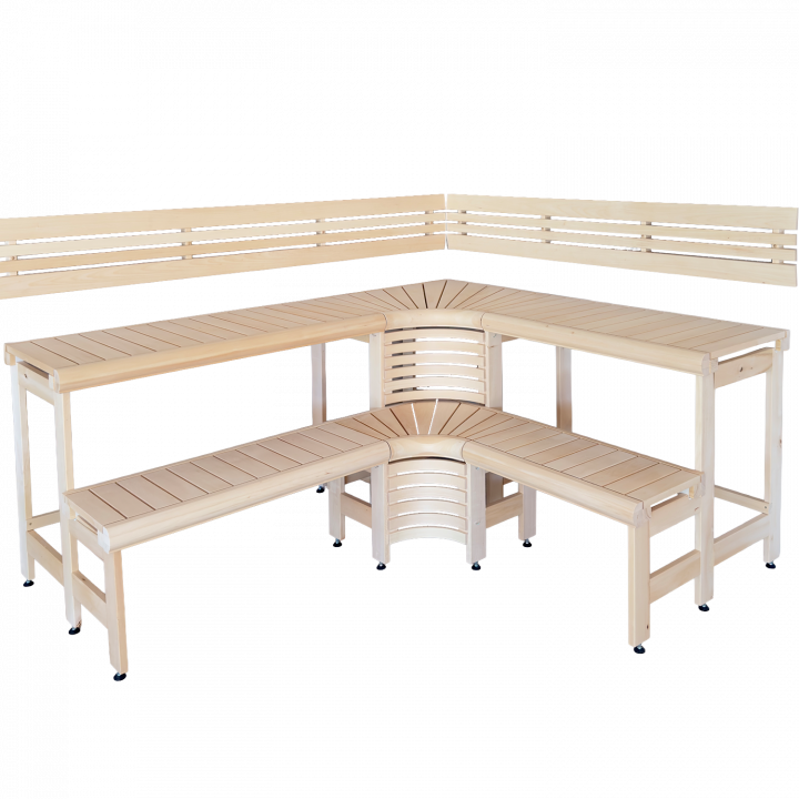 Modulaariset saunan lauteet ”Sun Corner” -kuosilla 1823 × 2146 mm