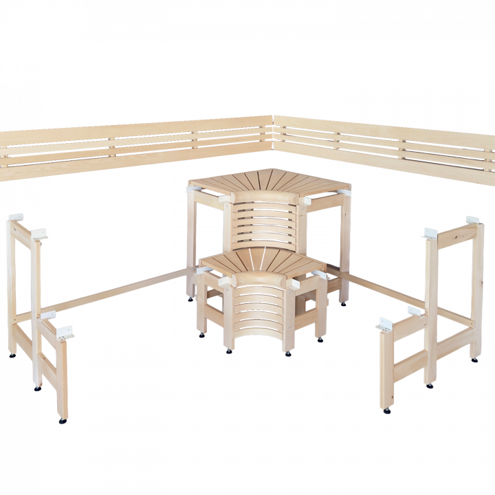 Modulaariset saunan lauteet ”Sun Corner” -kuosilla 1823 × 2146 mm