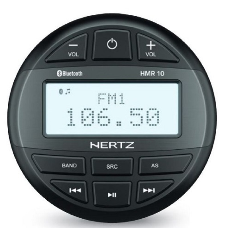 Musiikkikeskus HMR 10D, ilman kaiuttimia, vedenpitävä, musta