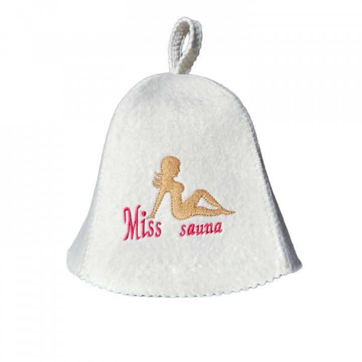 Saunahattu - Miss Sauna, valkoinen