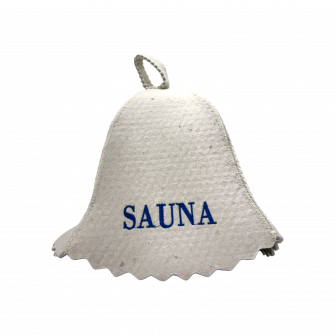 Saunahattu - SAUNA, sinisellä kirjaimella