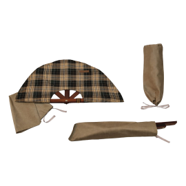 Saunatuuletin, tumma ruudullinen kangas 