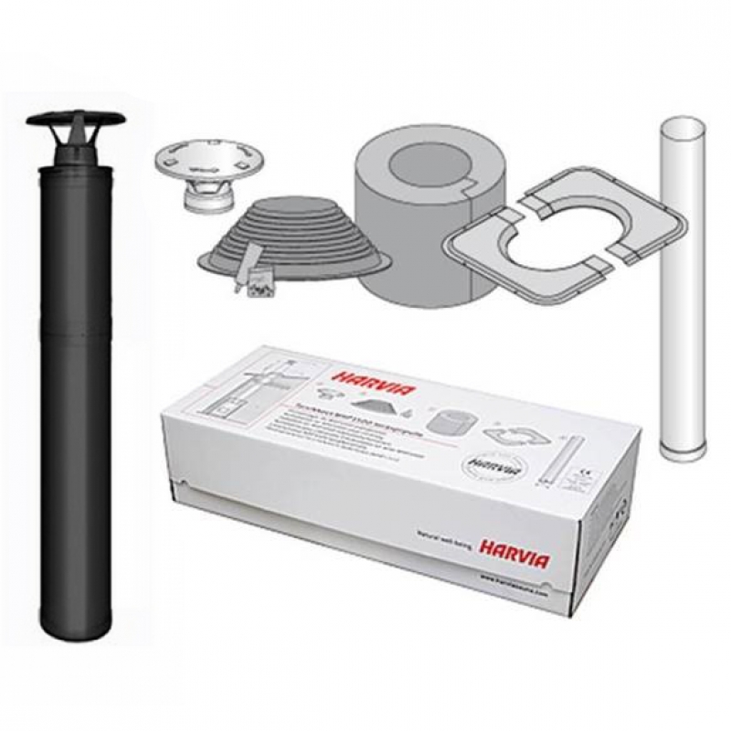 Teräksinen eristetty savupiippusetti - HARVIA, musta