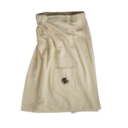 Sauna-esiliina miesten vaaleanväristä, puuvillaa 