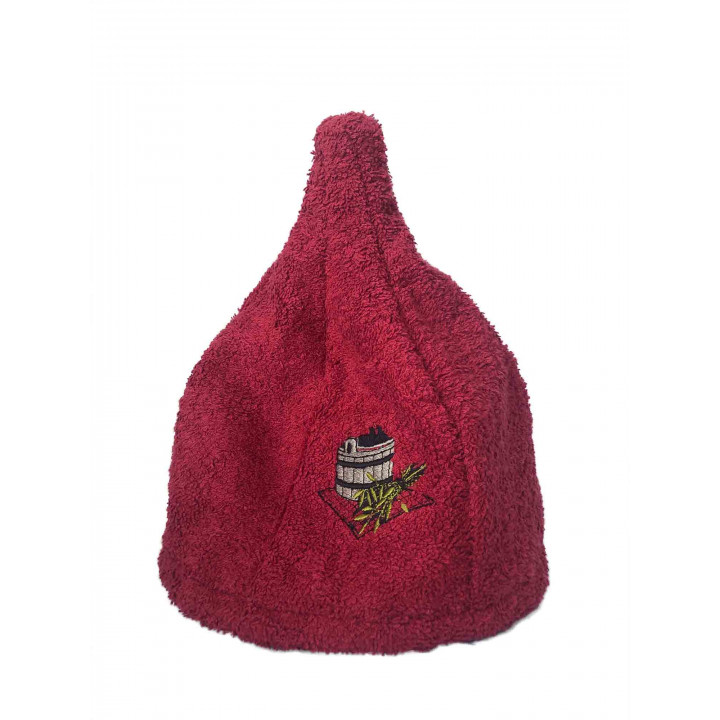 Puuvillainen saunahattu - BURGUNDY