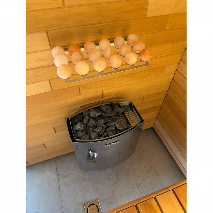 SAUFLEX-suolapallot saunaan – 18 kpl setti jalustalla