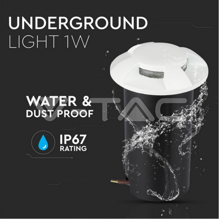 1W LED -askelvalo valkoinen 4-suuntainen 3000 K