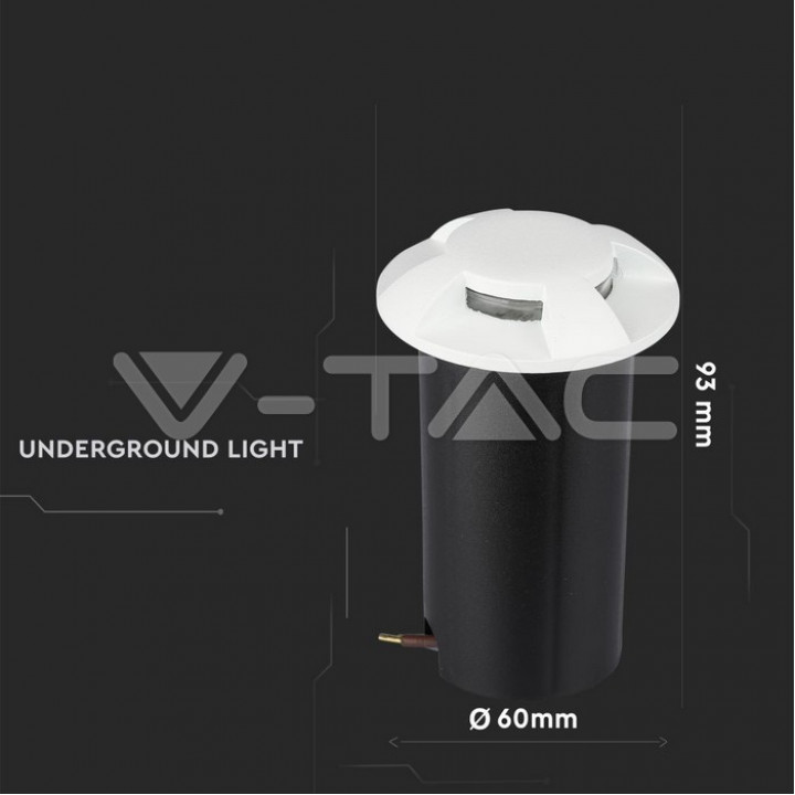 1W LED -askelvalo valkoinen 4-suuntainen 3000 K