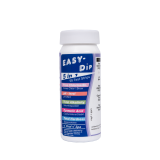 Vesitestiliuskat Easy-Dip 5 in 1, pH/CL/BR/Stabilointiaine/Emäksisyys/Kovuusmittaus