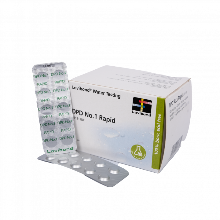 Veden testaustabletit DPD 1, kloorin määritys, 10 tablettia