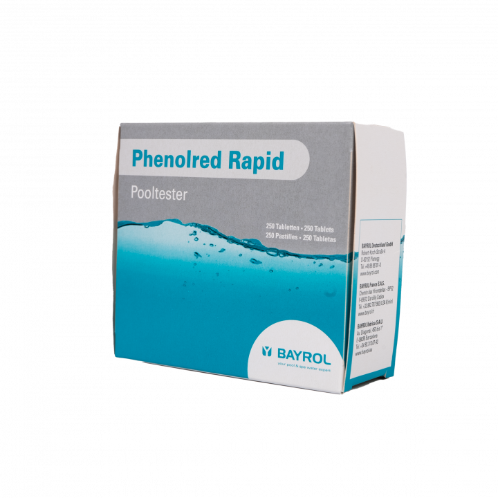 Veden testaustabletit Phenolred Rapid, pH-määritykseen, 10 tablettia