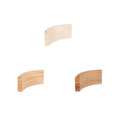 Sisäkaari modulaarisille saunan lauteille, 40x140x330mm  Sisäkaari modulaarisille saunan lauteille, 40x140x330mm