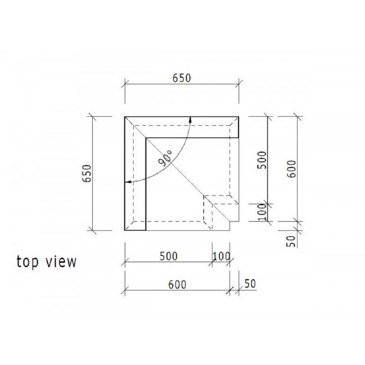 WEDI -höyrysaunan nurkkaistuin 650mm